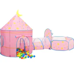 vidaXL Kinderspeeltent met 250 ballen 301x120x128 cm roze