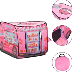 vidaXL Kinderspeeltent met 250 ballen 70x112x70 cm roze