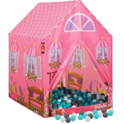 vidaXL Kinderspeeltent met 250 ballen 69x94x104 cm roze