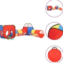 vidaXL Kinderspeeltent met 250 ballen 190x264x90 cm meerkleurig