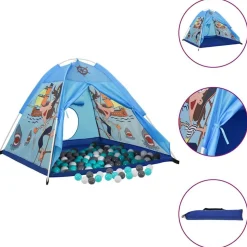 vidaXL Kinderspeeltent met 250 ballen 120x120x90 cm blauw