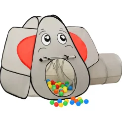 vidaXL Kinderspeeltent met 250 ballen olifant 174x86x101 cm grijs