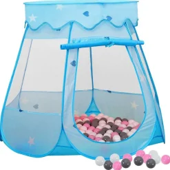 vidaXL Kinderspeeltent met 250 ballen 102x102x82 cm blauw