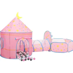 vidaXL Kinderspeeltent met 250 ballen 301x120x128 cm roze