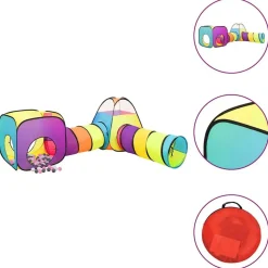 vidaXL Kinderspeeltent met 250 ballen 190x264x90 cm meerkleurig