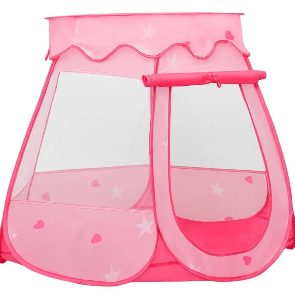 vidaXL Kinderspeeltent met 250 ballen 102x102x82 cm roze
