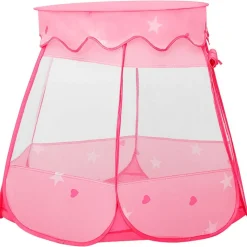 vidaXL Kinderspeeltent met 250 ballen 102x102x82 cm roze