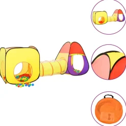vidaXL Kinderspeeltent met 250 ballen 255x80x100 cm meerkleurig