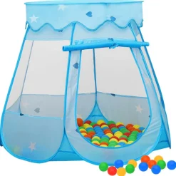 vidaXL Kinderspeeltent met 250 ballen 102x102x82 cm blauw