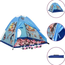 vidaXL Kinderspeeltent met 250 ballen 120x120x90 cm blauw