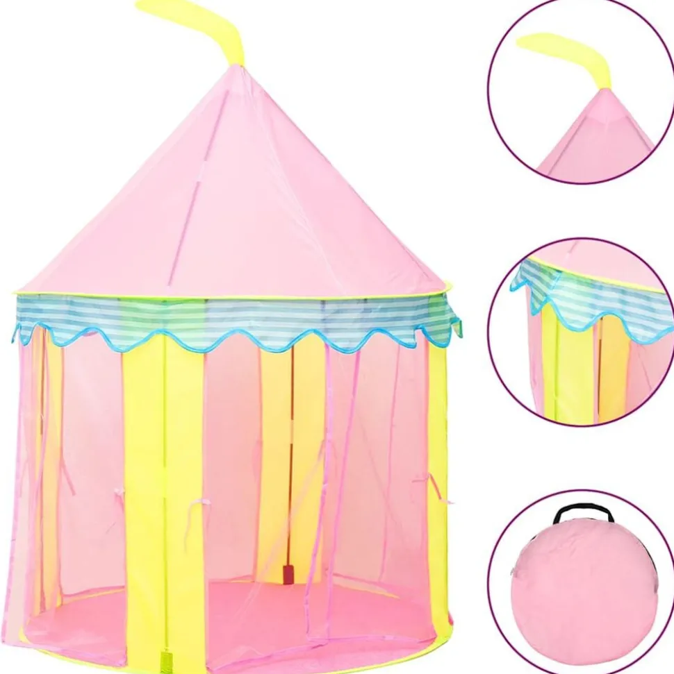 vidaXL Kinderspeeltent 100x100x127 cm roze