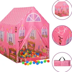 vidaXL Kinderspeeltent 69x94x104 cm roze