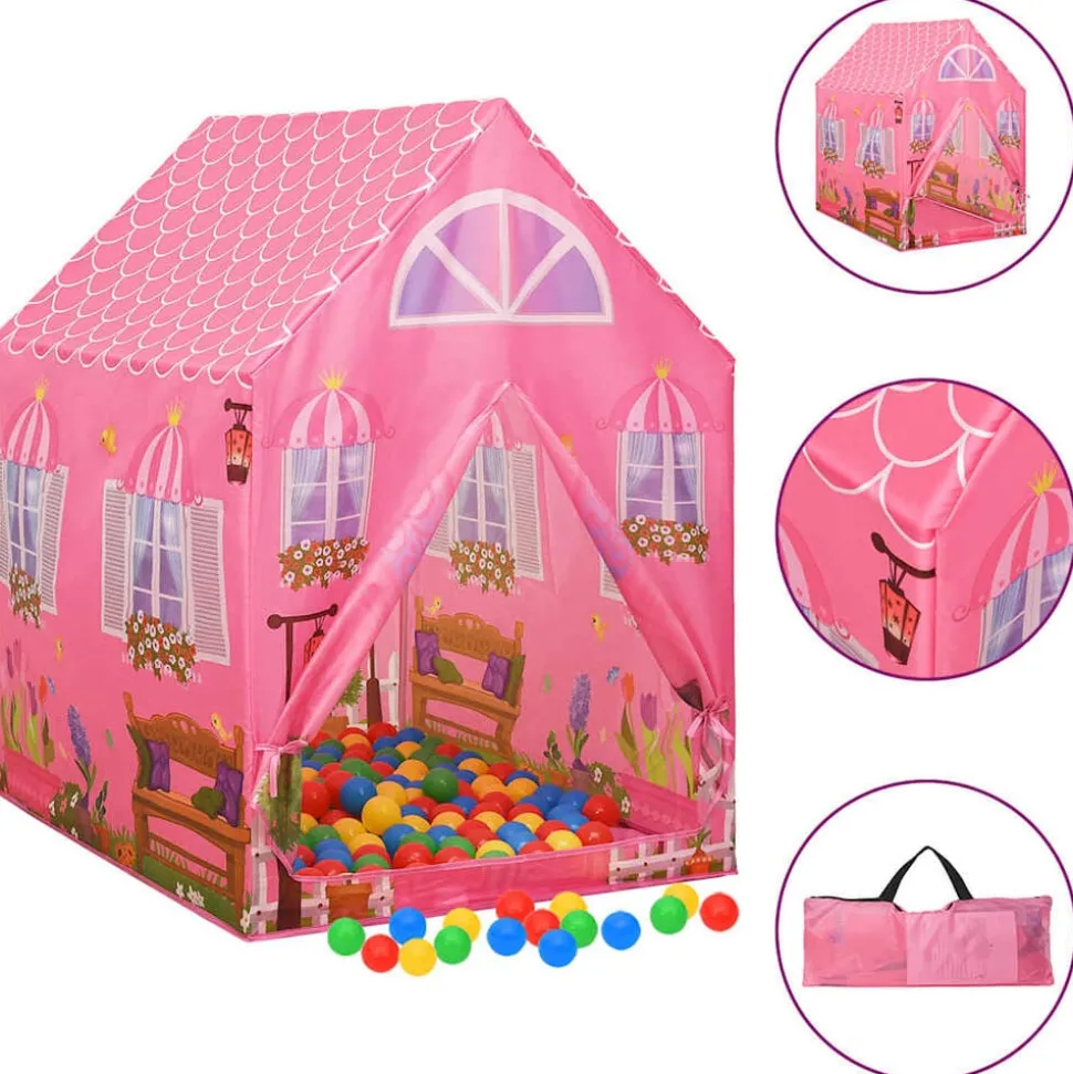 vidaXL Kinderspeeltent 69x94x104 cm roze