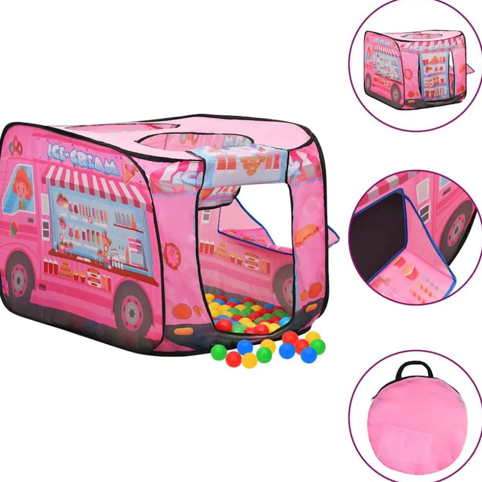 vidaXL Kinderspeeltent 70x112x70 cm roze