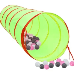 vidaXL Kinderspeeltunnel met 250 ballen 175 cm polyester groen