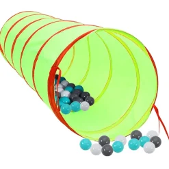 vidaXL Kinderspeeltunnel met 250 ballen 175 cm polyester groen