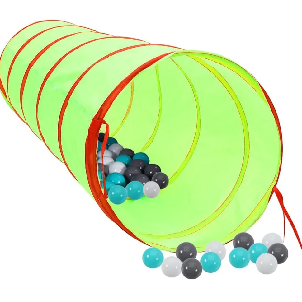 vidaXL Kinderspeeltunnel met 250 ballen 175 cm polyester groen