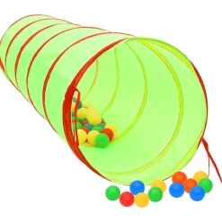 vidaXL Kinderspeeltunnel met 250 ballen 175 cm polyester groen