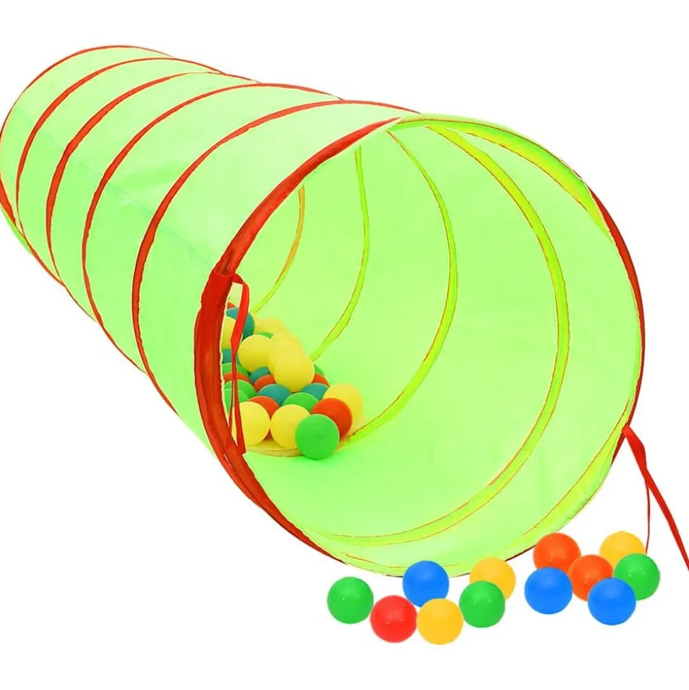vidaXL Kinderspeeltunnel met 250 ballen 175 cm polyester groen