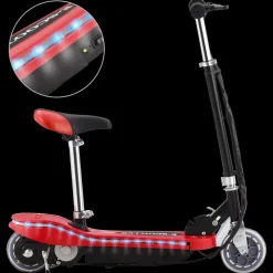 vidaXL Kinderstep met zadel en LED 120 W rood