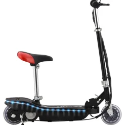 vidaXL Kinderstep met zadel en LED 120 W zwart
