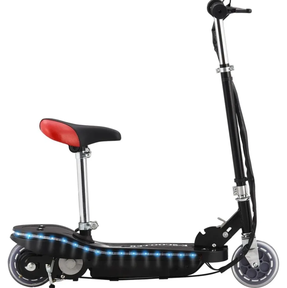 vidaXL Kinderstep met zadel en LED 120 W zwart