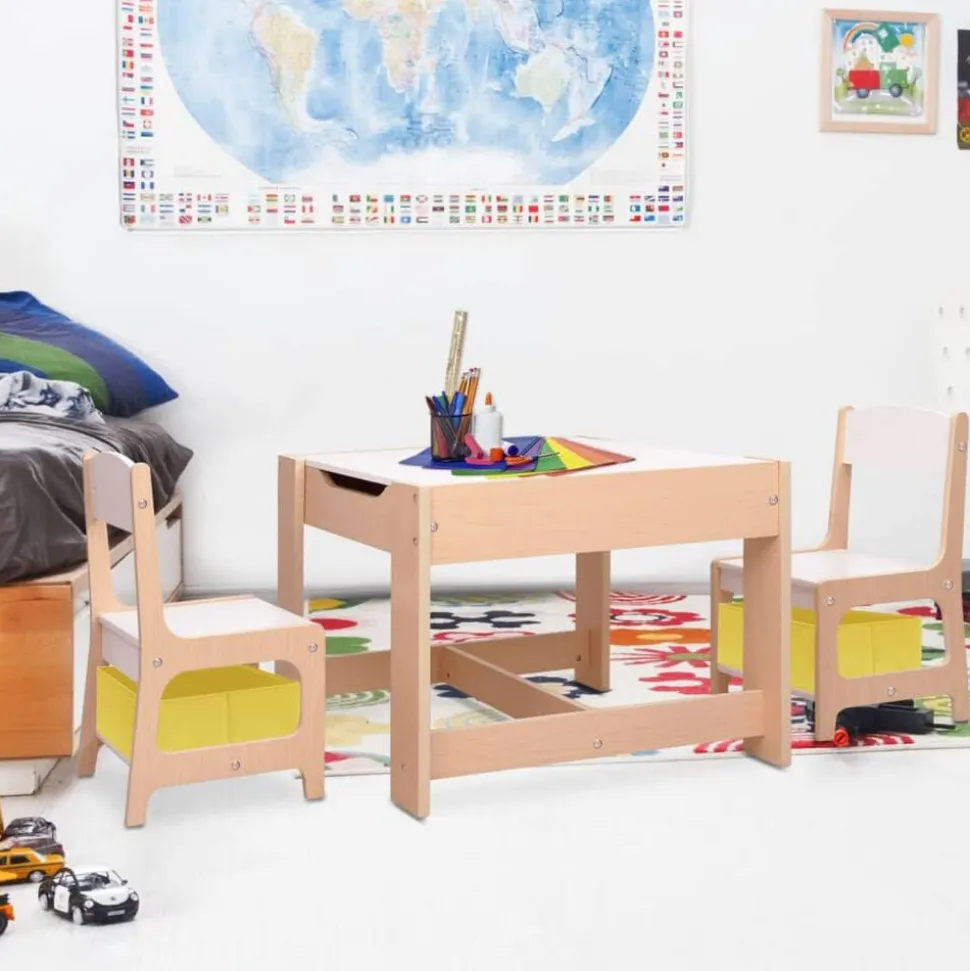 vidaXL Kindertafel met 2 stoelen MDF