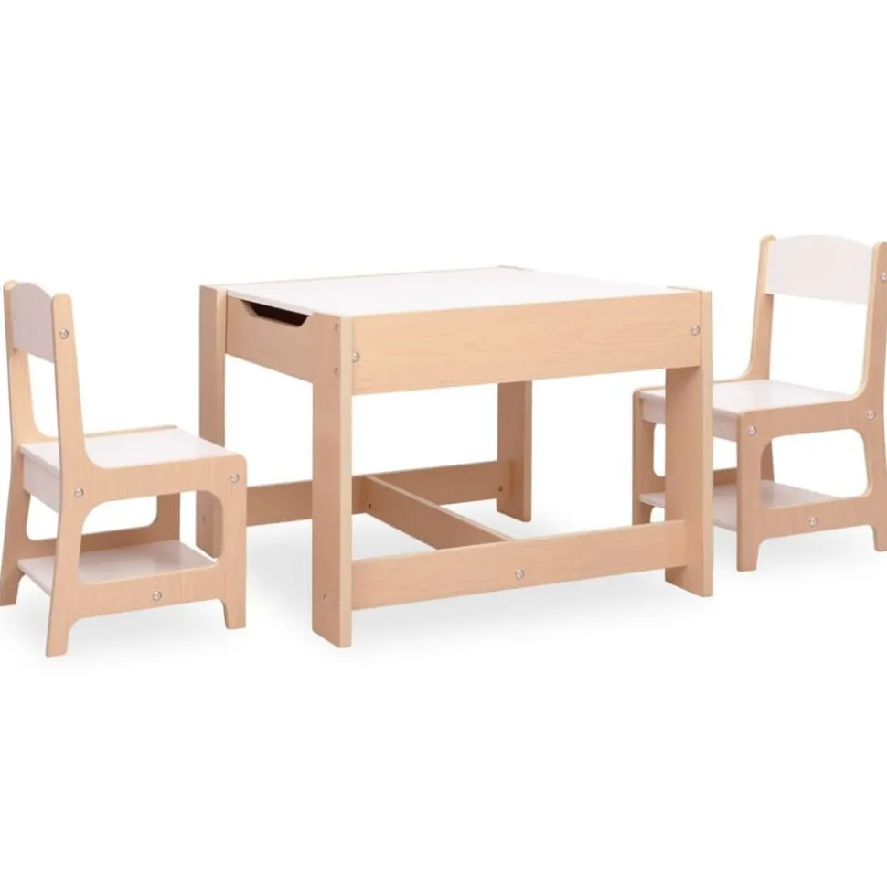 vidaXL Kindertafel met 2 stoelen MDF