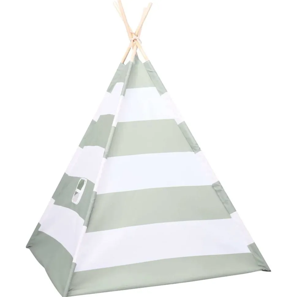 vidaXL Kindertent Grijs en Wit 120 x 120 x 150 cm Massief grenenhout