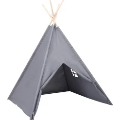 vidaXL Kindertipitent met tas 120x120x150 cm peachskin grijs