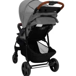 vidaXL Kinderwagen 2-in-1 staal lichtgrijs