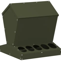 vidaXL Kip voerbak Olijf Groen 40 x 40 x 45 cm Koudgewalst Staal