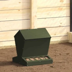 vidaXL Kip voerbak Olijf Groen 40 x 40 x 45 cm Koudgewalst Staal