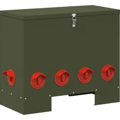 vidaXL Kip voerbak Olijf Groen 60,5 x 29 x 51 cm Koudgewalst Staal