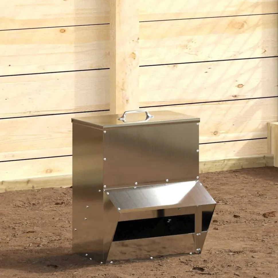 vidaXL Kip voerbak Zilver 20 x 25 x35 cm Gegalvaniseerd staal
