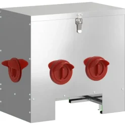 vidaXL Kip voerbak Zilver 40,5 x 25 x 38 cm Gegalvaniseerd staal