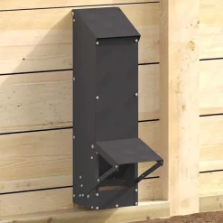 vidaXL Kip voerbak Zwart 13 x 12 x 51 cm Koudgewalst Staal