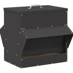 vidaXL Kip voerbak Zwart 40,5 x 45 x 41 cm Koudgewalst Staal