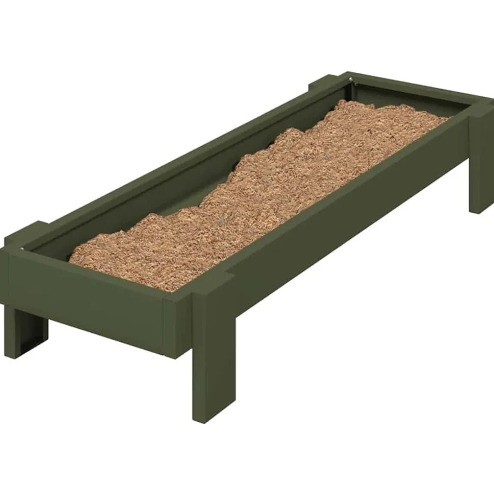 vidaXL Kippen voederbak Olijf Groen 80 x 28 x 13.5 cm