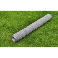 vidaXL Kippengaas 25x0,5 m gegalvaniseerd staal zilverkleurig