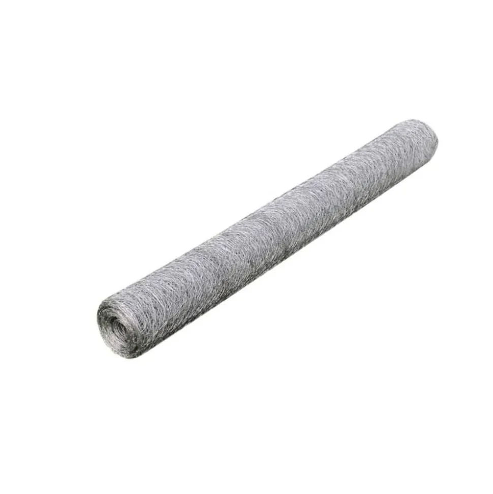 vidaXL Kippengaas 25x0,5 m gegalvaniseerd staal zilverkleurig
