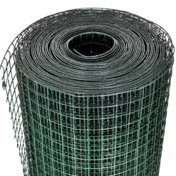 vidaXL Kippengaas 10x1 m gegalvaniseerd staal met PVC-coating groen