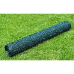vidaXL Kippengaas 25x0,5 m met PVC coating groen