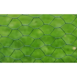 vidaXL Kippengaas 25x0,5 m met PVC coating groen