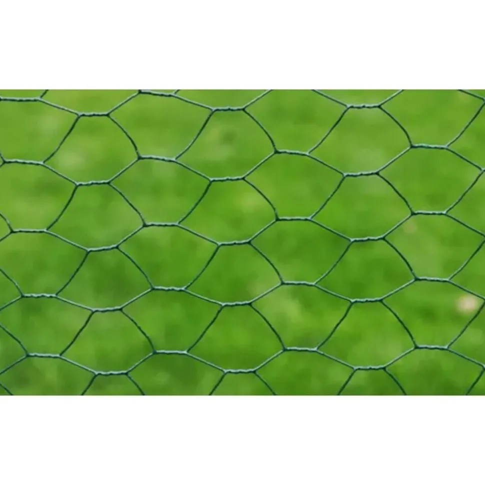vidaXL Kippengaas 25x0,5 m met PVC coating groen