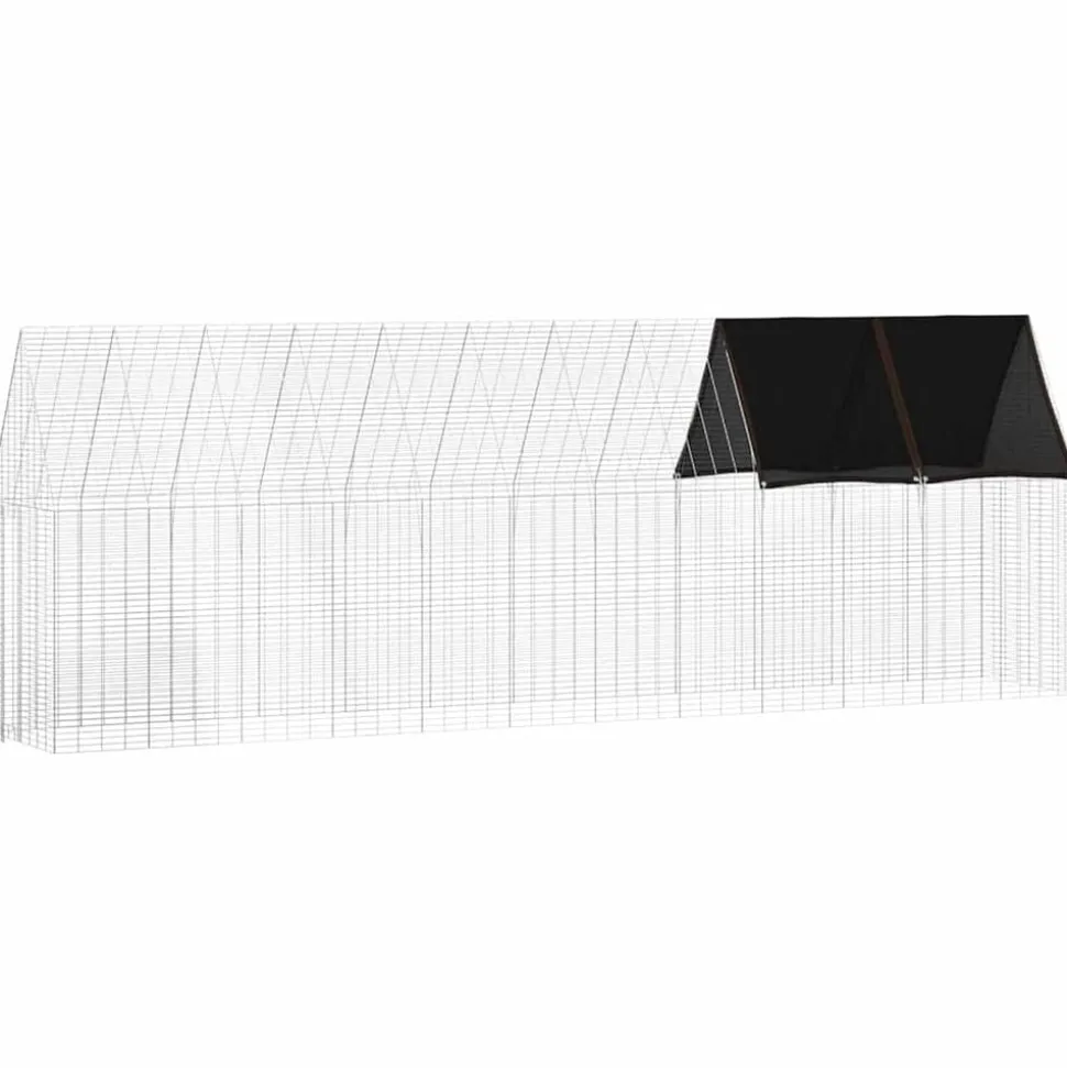 vidaXL Kippenhok 2 pcs Zilver 600 x 100 x 210 cm Gegalvaniseerd staal