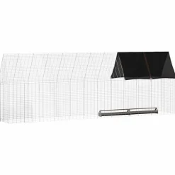 vidaXL Kippenhok 2 pcs Zilver 600 x 100 x 210 cm Gegalvaniseerd staal
