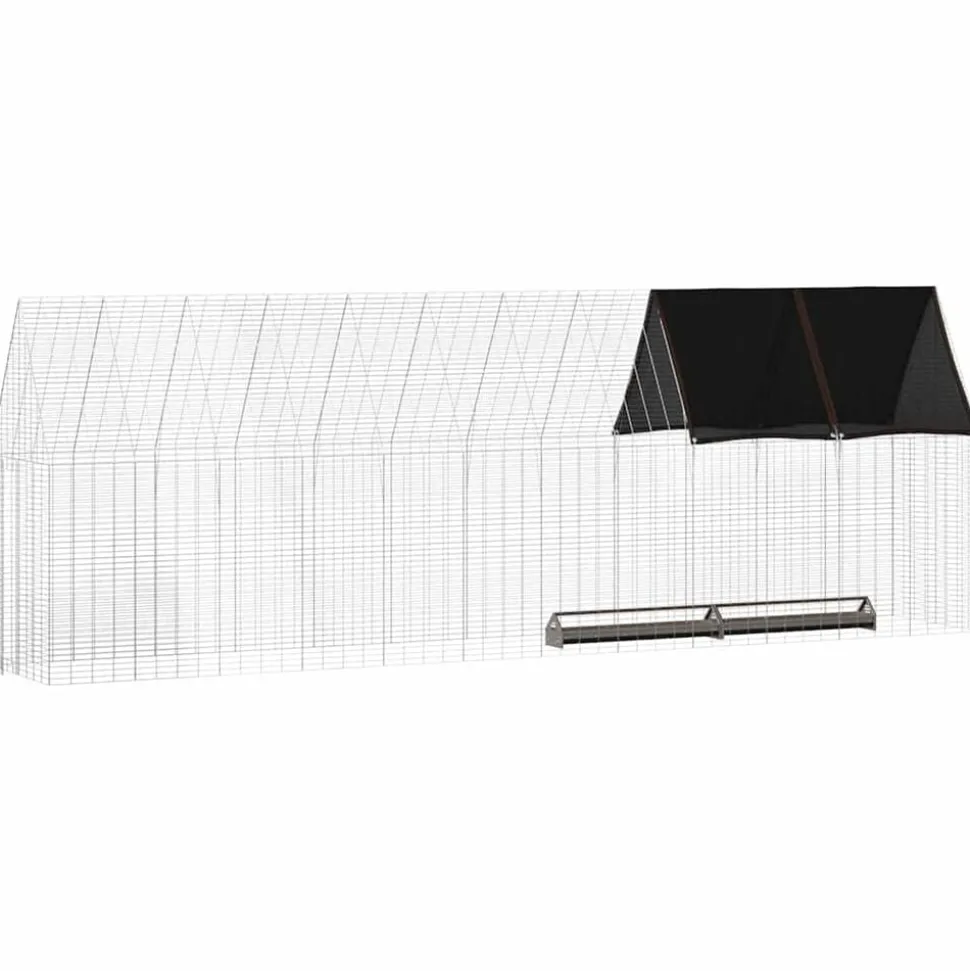 vidaXL Kippenhok 2 pcs Zilver 600 x 100 x 210 cm Gegalvaniseerd staal