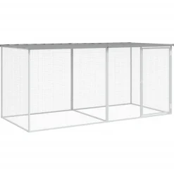 vidaXL Kippenhok met dak lichtgrijs 203x98x90 cm gegalvaniseerd staal