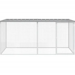 vidaXL Kippenhok met dak lichtgrijs 203x98x90 cm gegalvaniseerd staal
